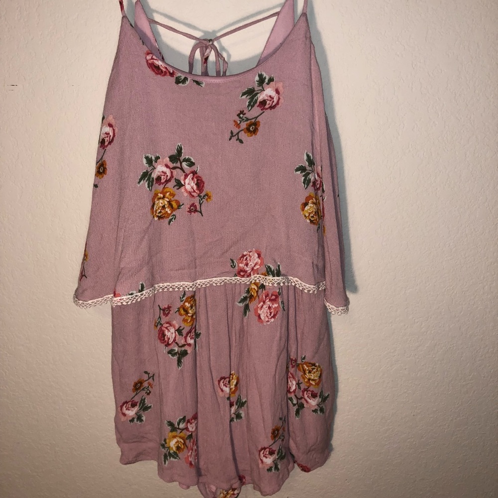 Floral pink romper!